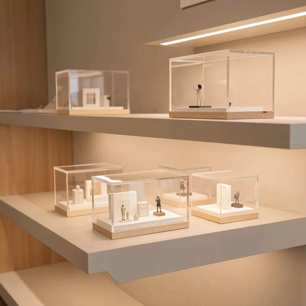 Classic wood frame display case line