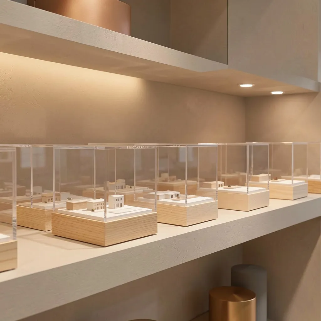 Small wood and glass display case for single miniature