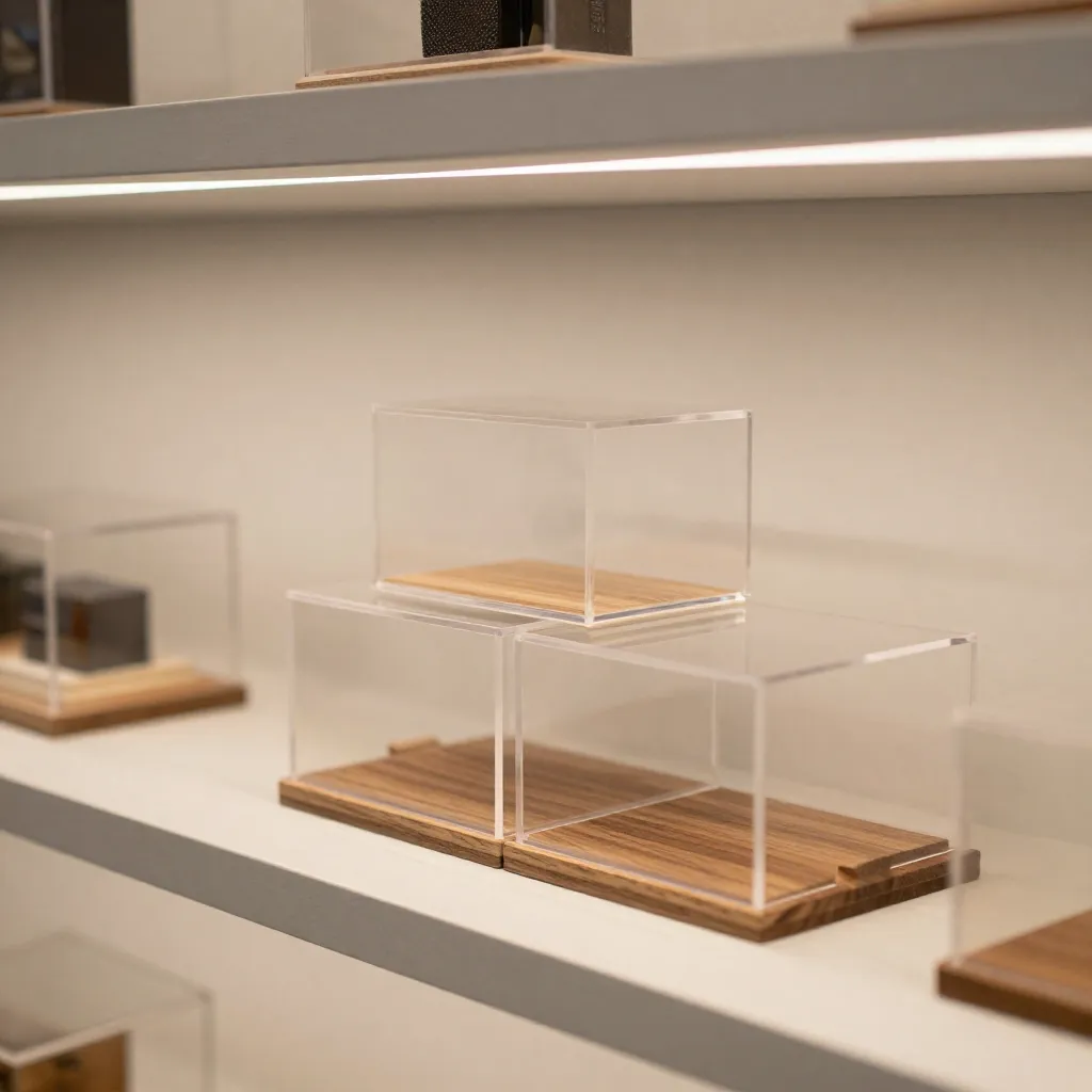 Medium acrylic display case with LED strip