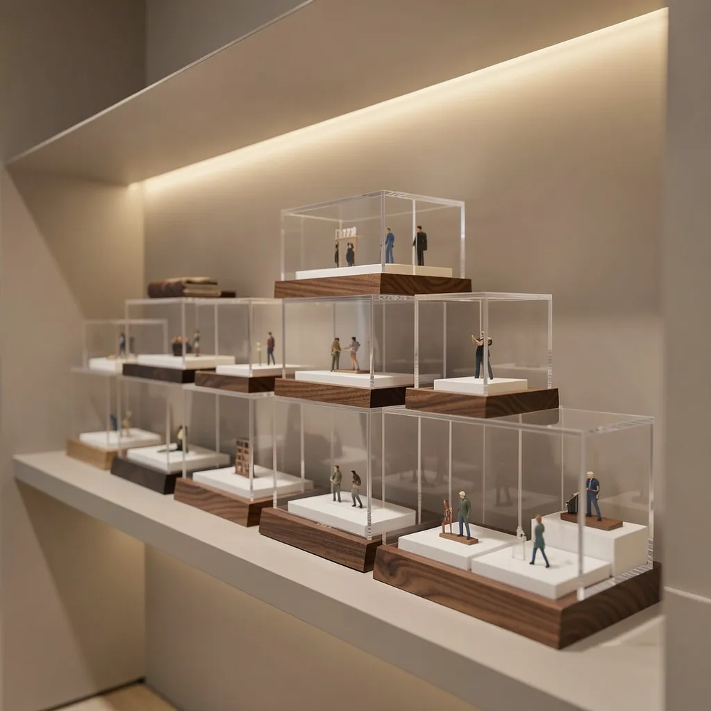 Custom display case with different frame and glass options